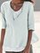 Cotton Linen Blouse Casual Half Sleeve Solid Shirt