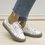 Plus Size Athletic Canvas Lace Up Flat Heel Sneakers