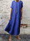 Crew Neck Solid Short Sleeve Casual Dress