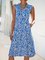 Women Floral Pockets Shift Casual Summer Dress