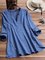 Vintage Long Sleeve Plaid Plain V Neck Plus Size Casual Tops