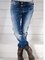 Blue Dip-Dyed Denim Casual Pants