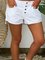 White Buttoned Casual Shorts