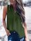 Plain Sleeveless V Neck Tank Top