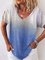 V Neck Casual Short Sleeve Shirts & Tops