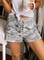 Gray Cotton Printed Casual Pants