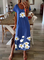 Summer Floral Short Sleeve Long Maxi Beach Dress