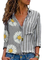 Gray Casual Shirt Collar Shirts & Tops