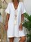 Solid Color V-neck Loose Dress