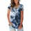 Cotton-Blend Casual V Neck Dip-Dyed Shirts & Tops