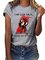 Crew Neck Cotton-Blend Printed Short Sleeve Top