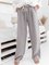 Gray Linen Casual Pants