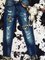 Blue Casual Shift Denim Pants