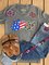 Gray V Neck Short Sleeve Cotton Cartoon Shirts & Tops