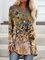 Deep Khaki Casual Long Sleeve Printed Top