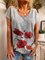 Gray Short Sleeve Printed Cotton Tee