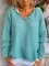 Blue Long Sleeve Patchwork Sweater