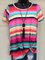 Multicolor Crew Neck Shift Short Sleeve Shirts & Tops