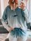 Ombre/Tie-Dye Cotton-Blend Hoodie Long Sleeve Top