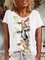White Cotton Short Sleeve Crew Neck Shirt