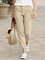 Capri Pants Pockets Drawstring Casual Trousers