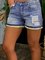 Buttoned Tribal Denim Summer Shorts
