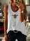 Graffiti Printed Casual Sleeveless V Neck Vest