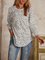 3/4 Sleeve Printed Vintage Casual Blouse Shirt