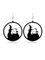 Spider Pumpkin Witch Black Cat Round Acrylic Halloween Earrings
