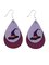 Halloween Double PU Leather Earrings Skull Sequins Drop Shaped Earrings