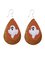 Halloween Double PU Leather Earrings Skull Sequins Drop Shaped Earrings