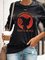 Casual Cotton-Blend Skull Shift Shirts & Tops