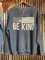 Gray Blue Cotton-Blend Long Sleeve Sweatshirt