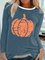 Plus Size Long Sleeve Cotton-Blend Letter Shirts & Tops