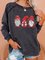 Black Cotton Crew Neck Casual Tops