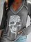 Gray Casual Shift Beaded Shirts & Tops