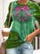Green Cotton-Blend Solid Long Sleeve Sweatshirt