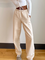 Beige Solid Sports Pants