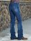 Embroidered Washed Slim Jeans Blue Floral Denim Casual Pants