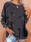 Cotton-Blend Shift Long Sleeve Sweatshirts