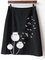 Black Vintage Casual Cat Printed A-line Skirts