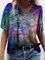 Short Sleeve V Neck Printed Casual Shirts & Tops