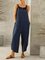 Pure color casual cropped overalls Casual One-Pieces