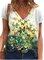 V Neck Holiday Short Sleeve Shirts & Tops
