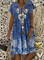 New Women Chic Plus Size Vintage Boho Hippie Holiday V Neck Cotton Short Sleeve Dresses
