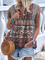Plus size Casual V Neck Boho Shirts & Tops