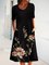 Short Sleeve Floral-Print Casual Dresses
