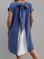 Color-Block Plain Casual Cotton-Blend Dresses