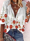 3/4 Sleeve Shift Casual Cotton-Blend Shirts & Tops
