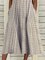Stripes Casual Stand Collar Dresses